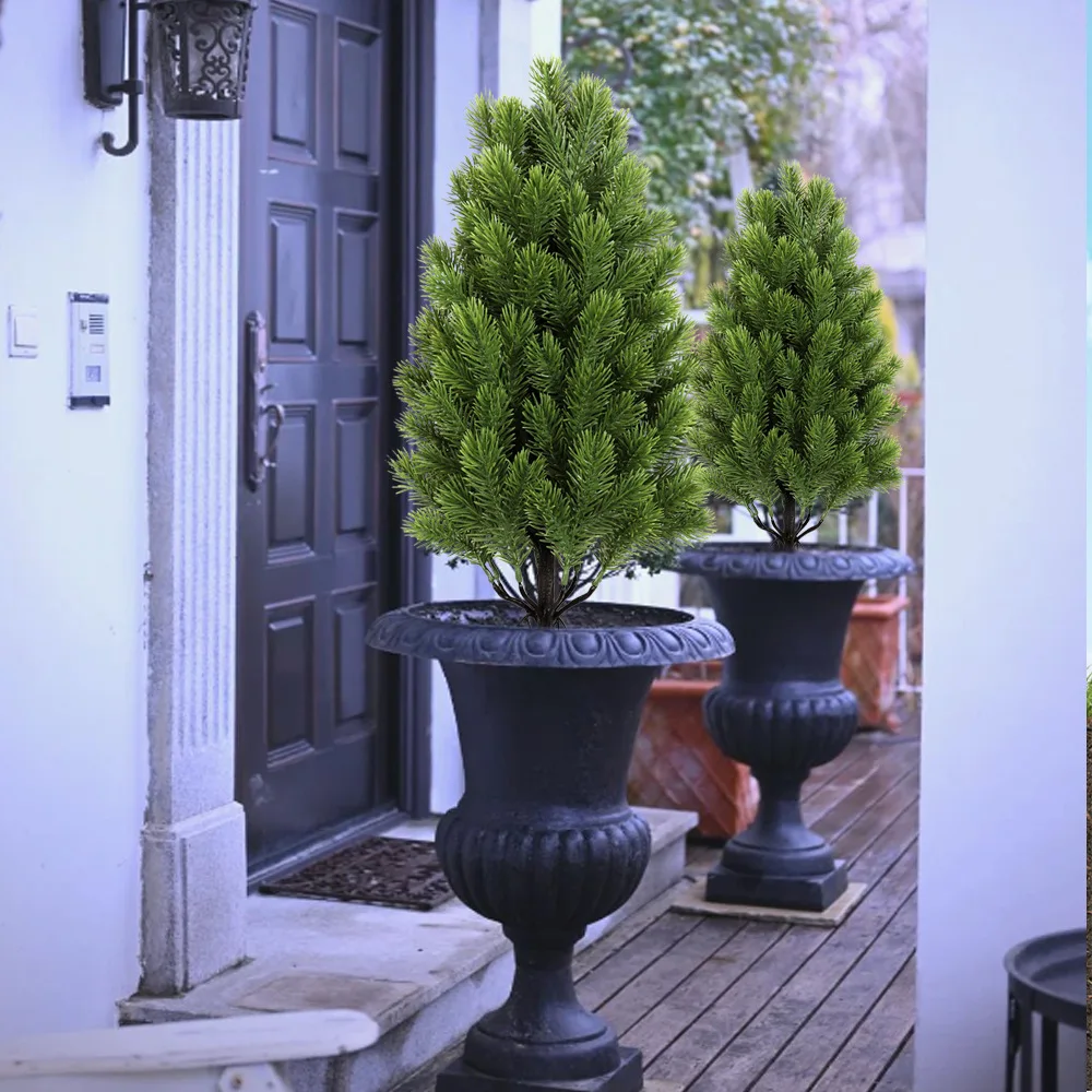 

55CM Artificial Christmas Tree Anti-real Pine Branches Snow Tree Courtyard Garden Christmas Home Decoration Plants