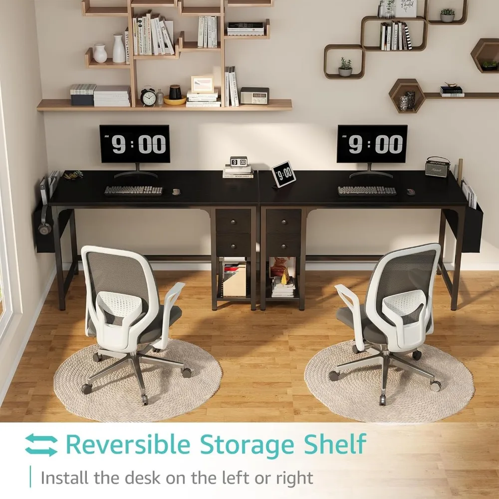 مكتب كمبيوتر حديث للكتابة البسيط مقاس 47 بوصة مع أدراج قماش للاستخدام في المكاتب المنزلية