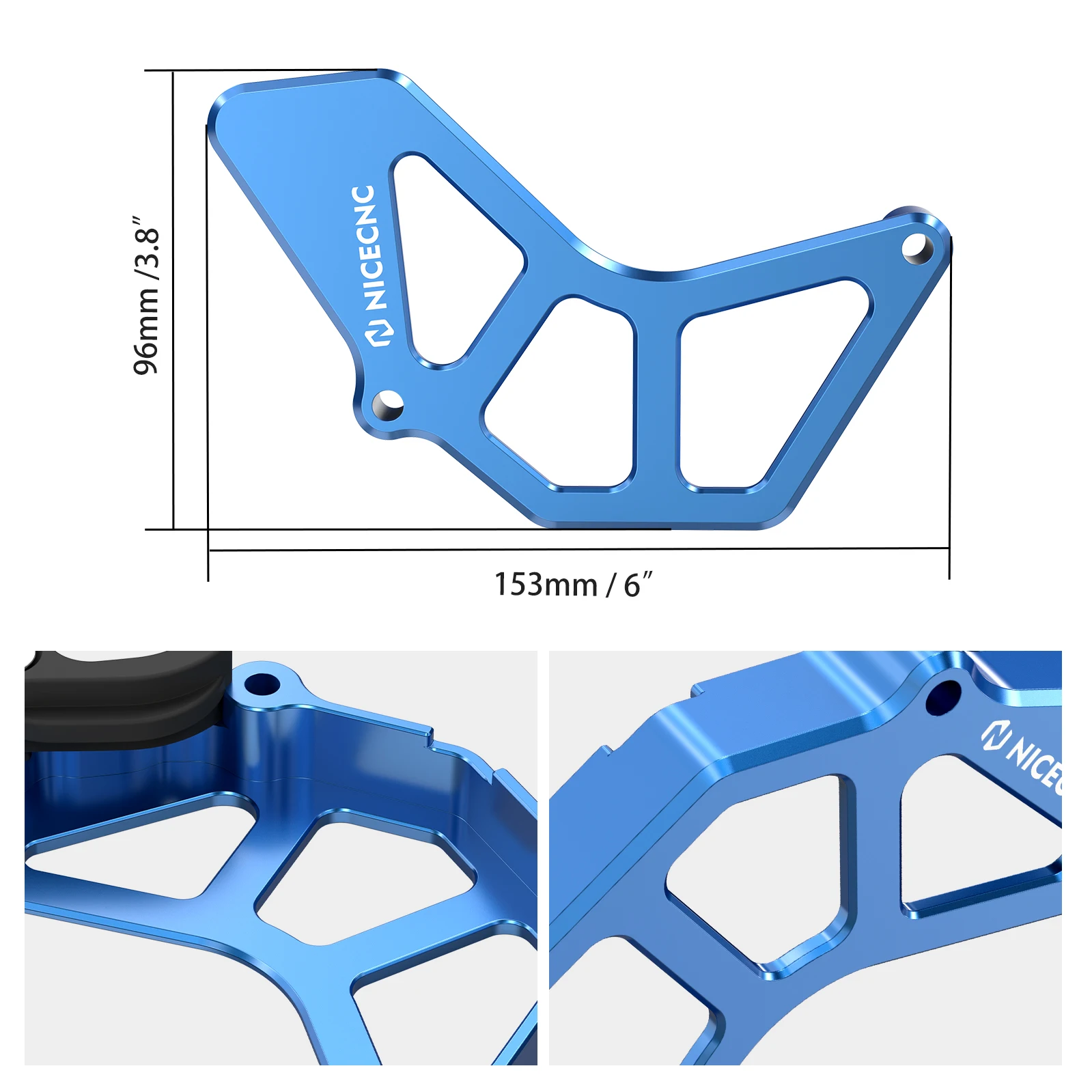 NICECNC Kettenabdeckung für Yamaha Raptor 700 2006-2026, Aluminium-Nylon-Kettenschutz für Raptor 700R ATV, Zubehör – Detail 2