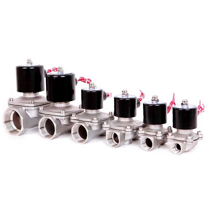 

DN15 DN20 DN25 DN50 Electric Solenoid Valves Water Normally Closed 2-way Stainless Steel 1/2" 3/4" 1" 2" Coil 12V 24V 110V 220V