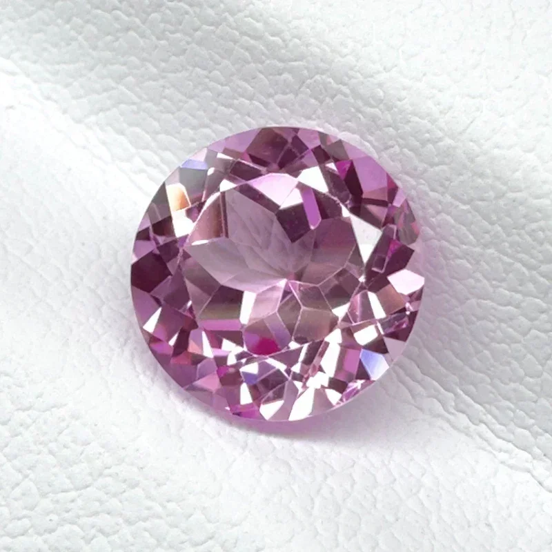 Wholesale Lab Grown Sapphire Pink Color Round Shape AGL Certificate Bead For Diy Jewelry Making Bracelet Materials Selectable