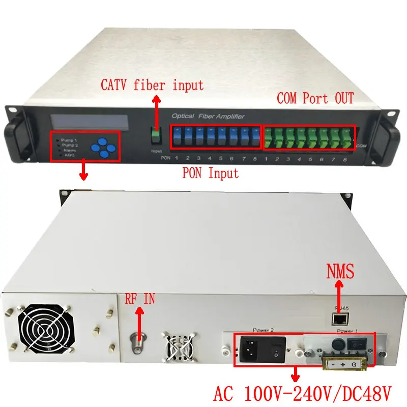 Imagem -04 - Erbio Doped Amplificador de Fibra 1550nm Ftth Catv Edfa 22db Saída Fibra Óptica Transmissor rf para Fibra Óptica