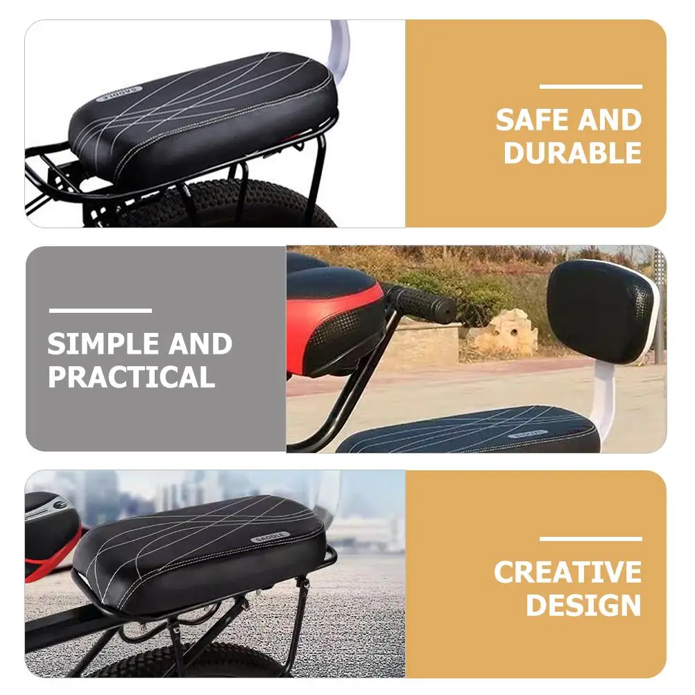 Asiento trasero de bicicleta, portabebés trasero negro completo, asiento para niños, cómodo, resistente al desgaste