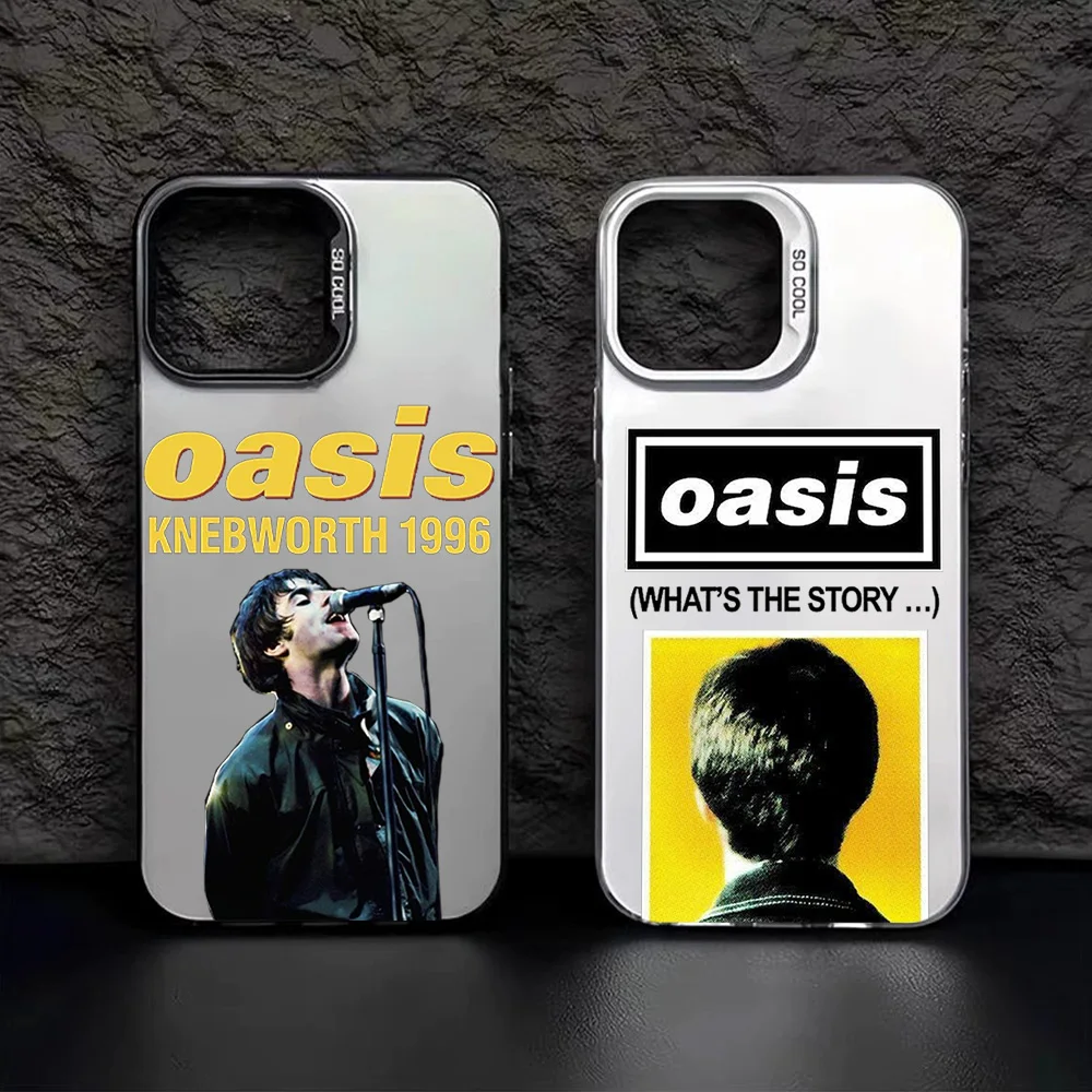 The Band O-Oasis IMD Colorful Phone Case Silver Cover Suitable for iPhone 12 11 13 14 15 16 Max Pro Plus