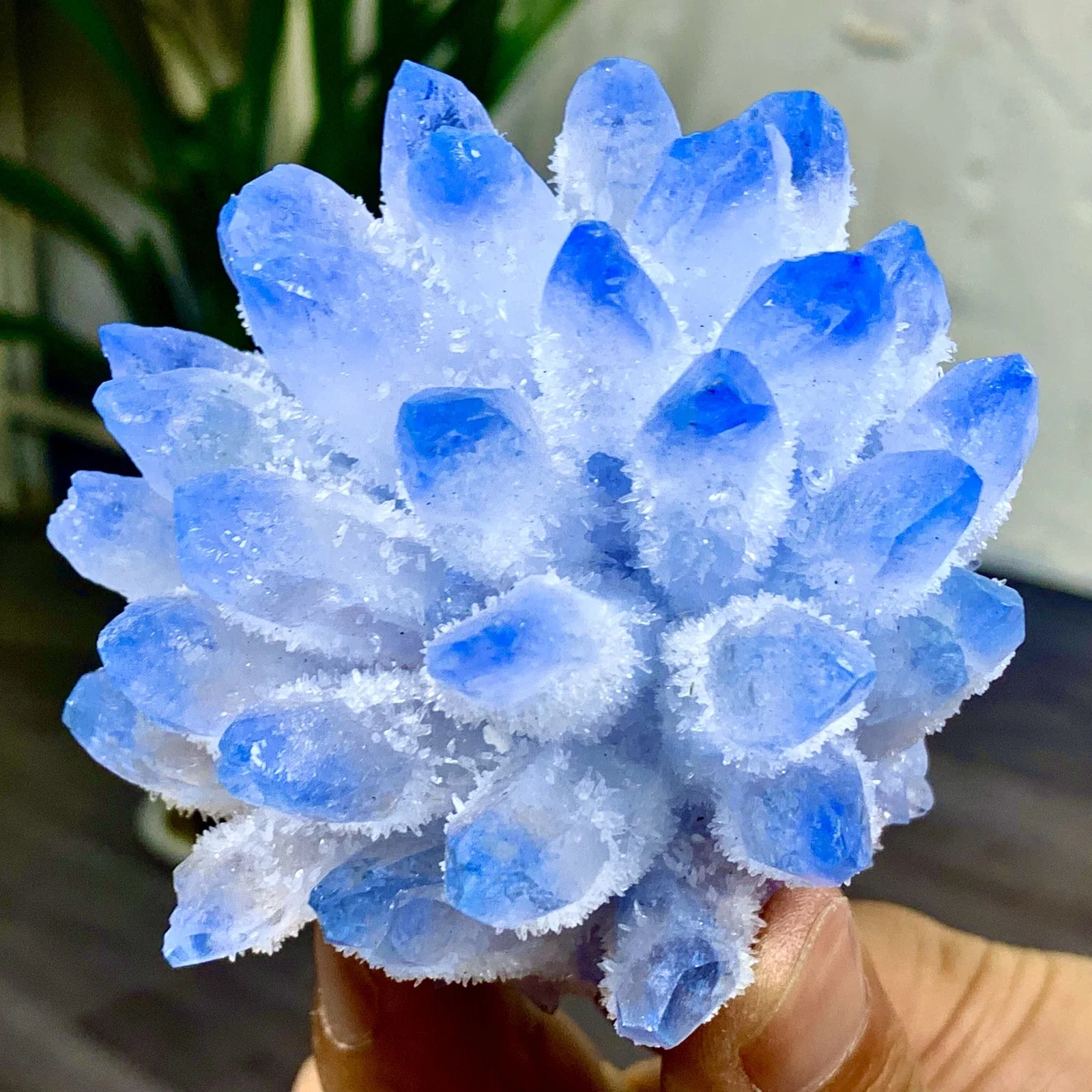 Natural sky blue dream transparent crystal cluster stone ore degaussing stone purification healing energy stone decoration