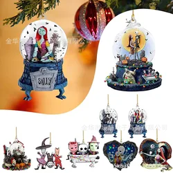 2D The Nightmare Before Christmas Hanging Cartoon Christmas Tree Pendants Anime Sally Jack Halloween Decoration Gift Kids Toys