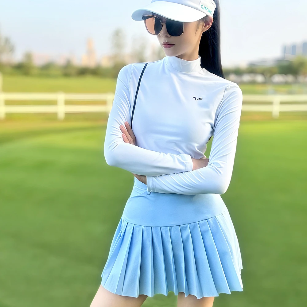 

Golf Women's Autumn New Style Long Sleeved Slim Fit With Fleece, High-quality Versatile Short Skirt, Outdoor Leisure Sports