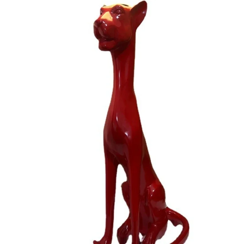 

Leopard sculpture floor lamp, creative carving in the lobby, living room artwork, animal floor lamp
