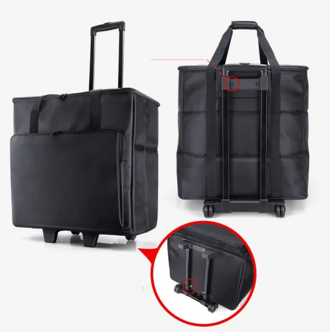 Bolso con ruedas para ordenador de escritorio, bolsa de almacenamiento tipo carrito, para teclado, ratón