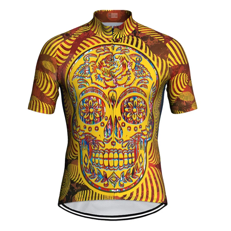 

Skull Sports Cycling Jacket T-Shirt Short Sleeve Wear Road Bike Jersey Bicycle Pro Outdoor Downhill Sweatproof Runing Bib