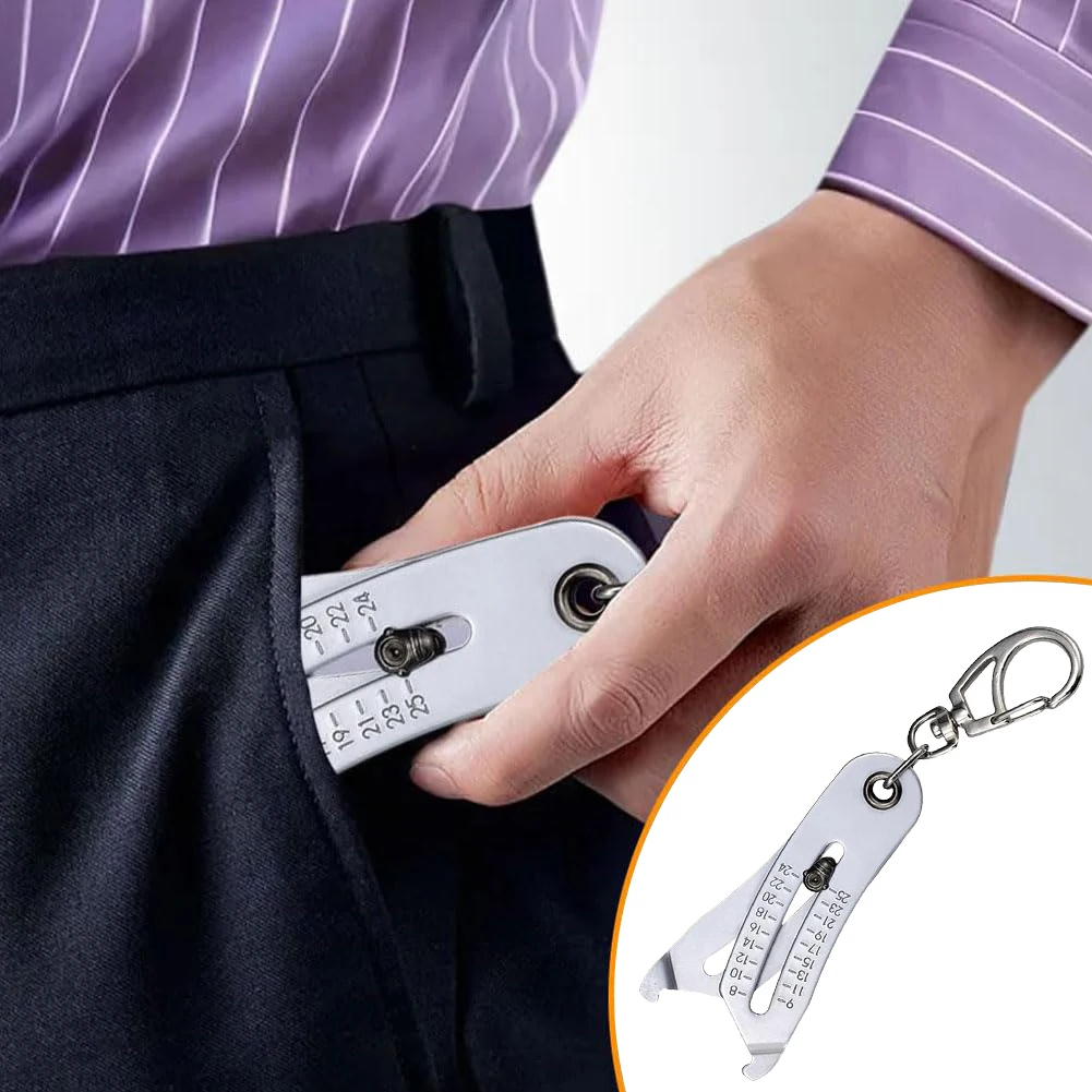 너트 및 볼트 나사 크기 측정기 휴대용 정밀 나사 크기 측정기 키체인 인치 및 미터법 너트 및 나사 나사 크기 측정기