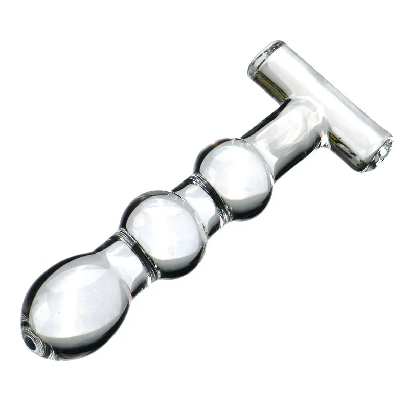 Maniglia Tirare Perline Buttplug Vetro trasparente Cortile Spina anale Stimolazione sessuale per adulti Ass Barella Punto G Vagina Gioco unisex