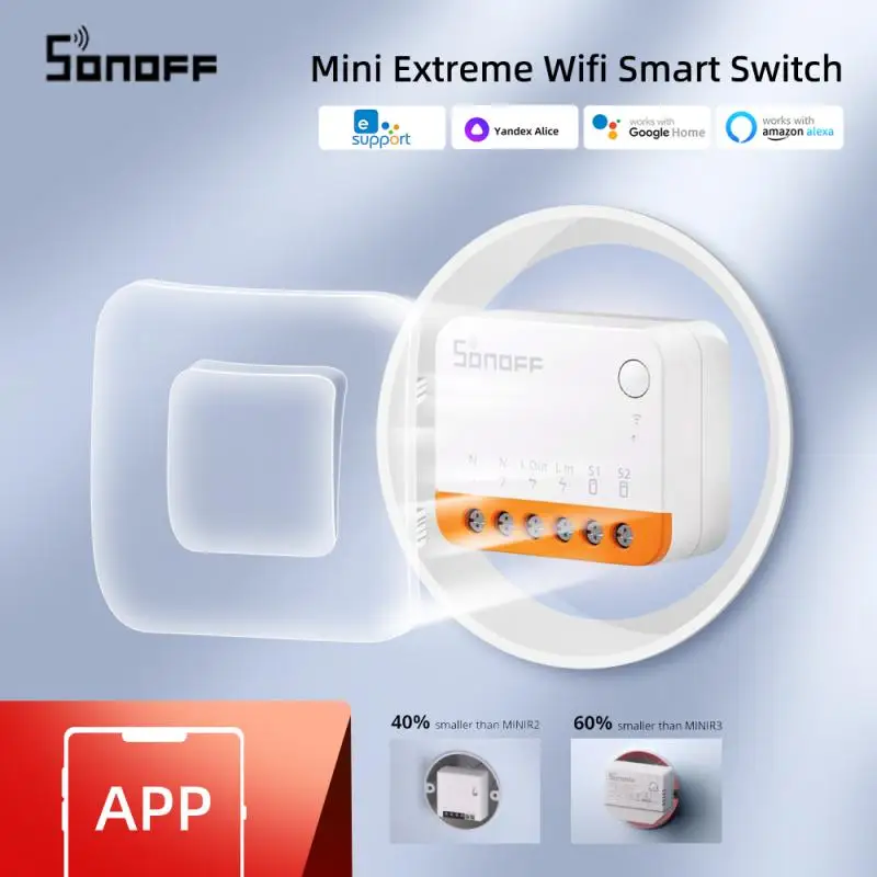 

Модуль переключателя SONOFF MINI R4 Wi-Fi, двухсторонний переключатель, модуль умного дома, реле Wi-Fi, голосовое управление, Alexa Google Home Alice