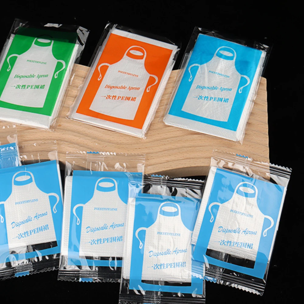 

10PCS Disposable PE Thickened Waterproof & Oil-Proof Aprons | Transparent Individually Packaged | For Kids & Adults