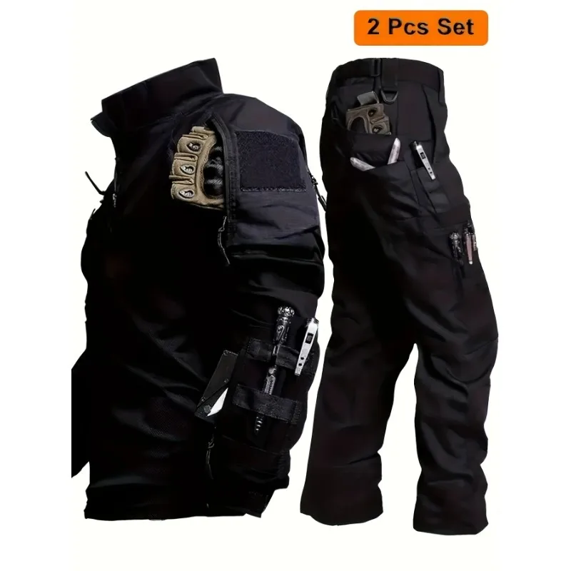 

Men's Tactical Suit Frog Suit and Cargo Trousers Two-piece Wearable Breathable Outdoor Sports Combat Training Camouflage Suit