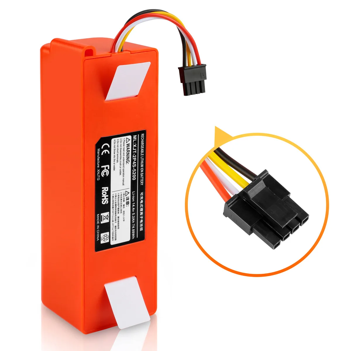 

Аккумулятор 14.4V 6500mAh для робота-пылесоса Roborock C1 E2 E3 E4 E5 S4 S5 MAX S6 Pure, сменный, аксессуар