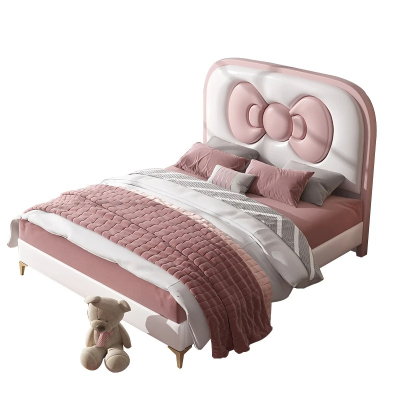 

Girls single bed, bow, girls bed 1.5 meters
