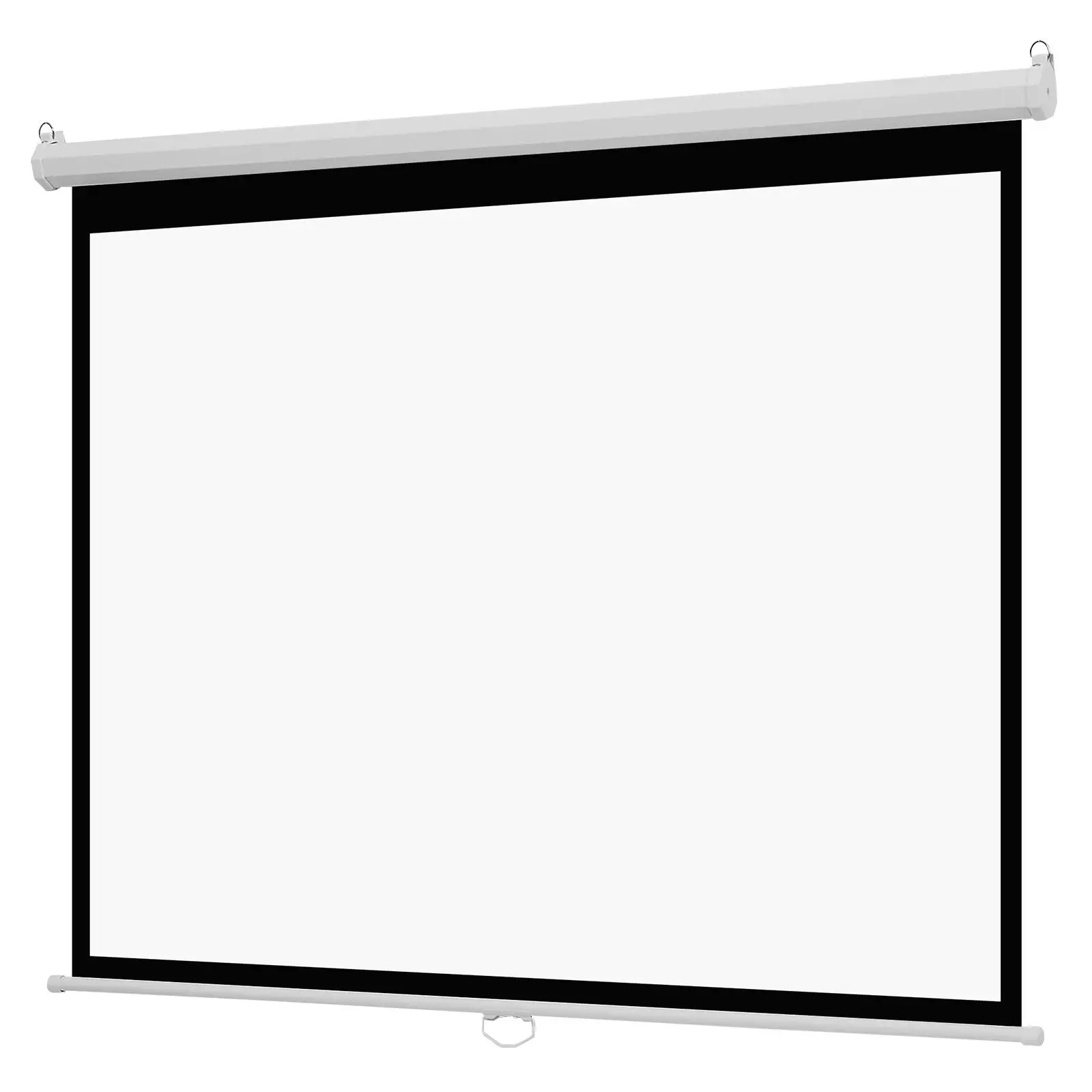 Manual Projector Screen, 72 inch 4:3 4K 1080 HD Retractable Pull Down, Wall Mounted Movie Projection with Rope, Portable Display
