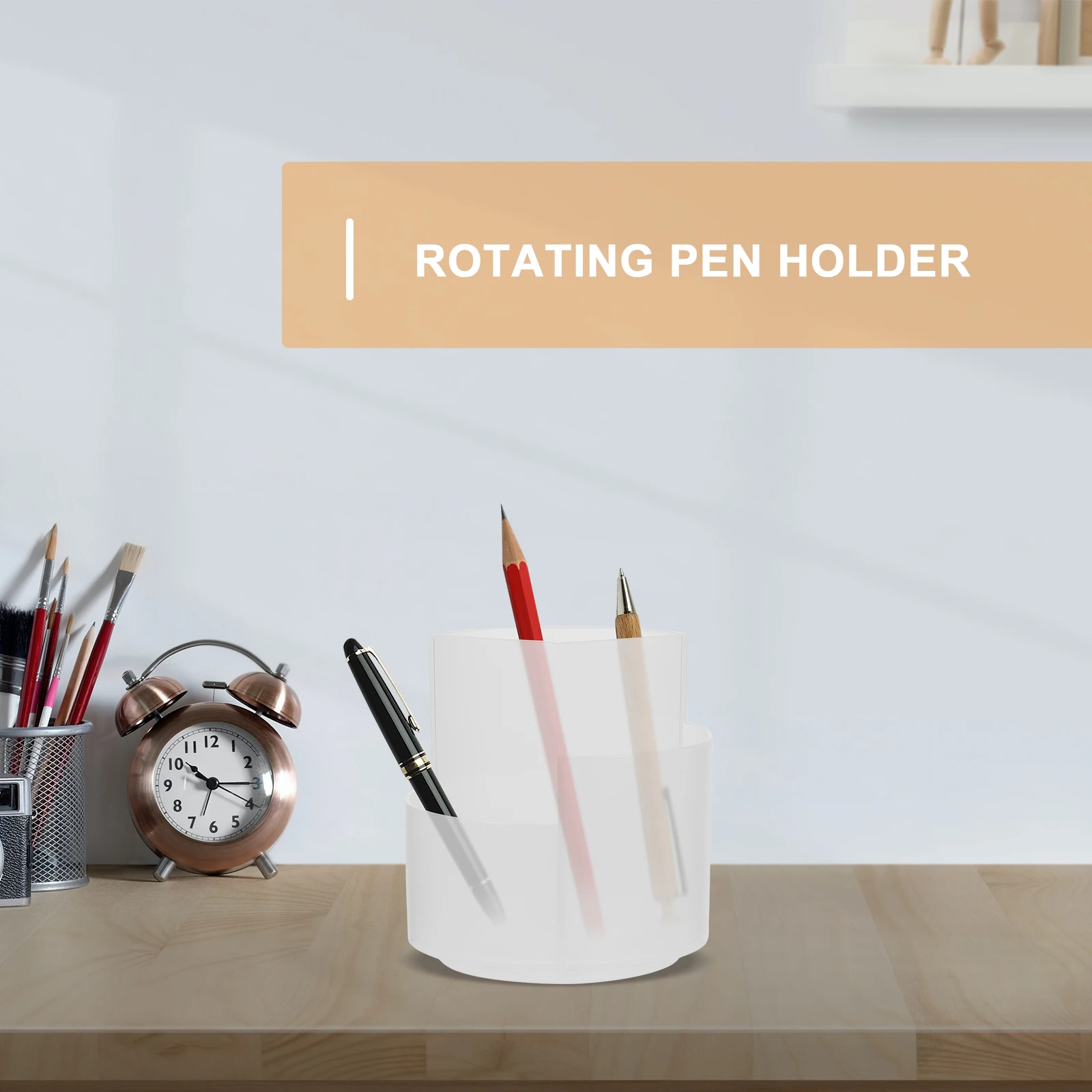

Desk Organiser Rotating Pen Holder Pencil Makeup Brush Organizers and Storage Pp Office