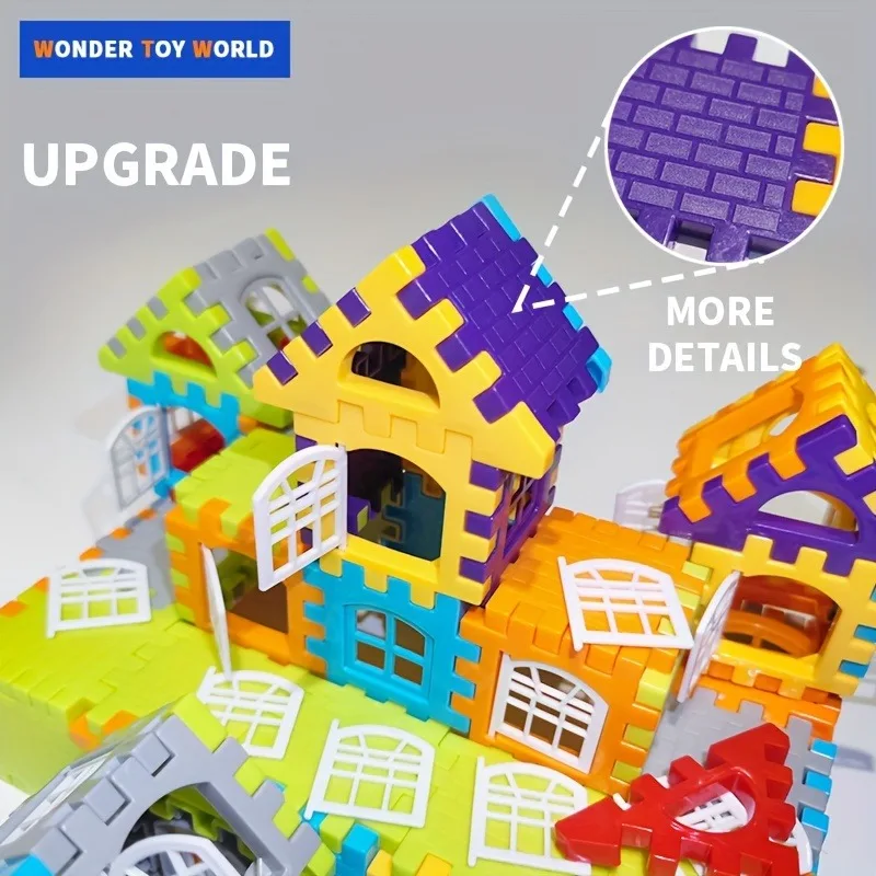 150Pcs DIY Haus Montage Bausteine Kreative Platz Große Partikel Blöcke wand Fenster Modell Puzzles Kinder Geburtstag Geschenke