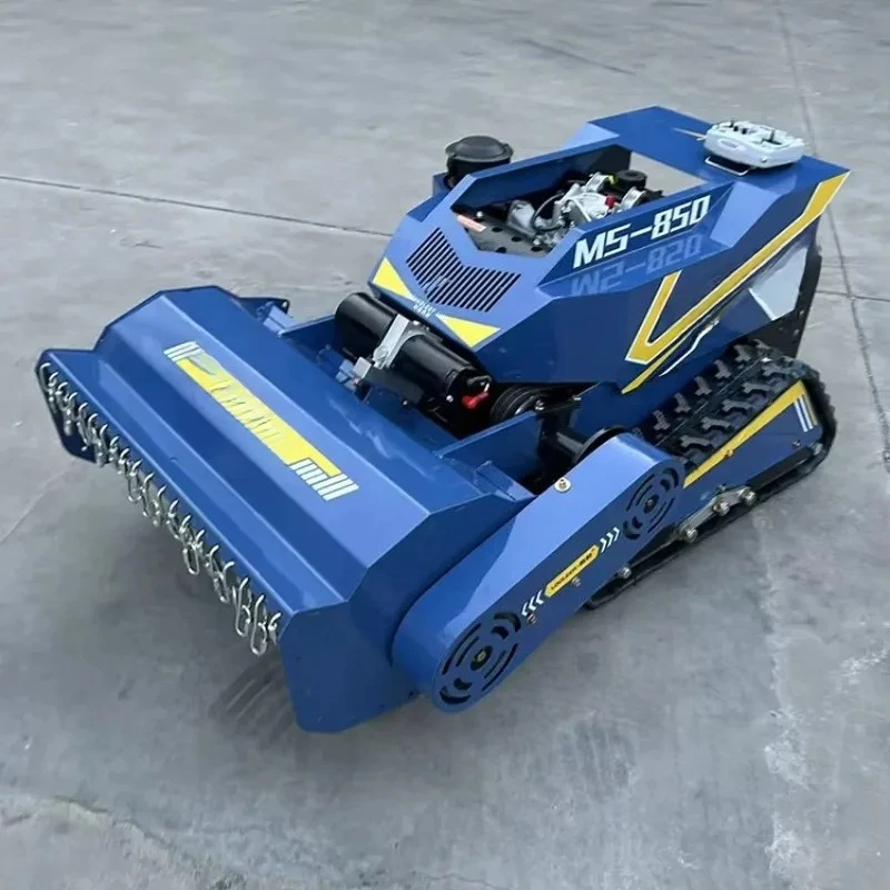 Stroke cordless remote control lawn mower zero rotation crawler rotary cutter robot lawn mower
