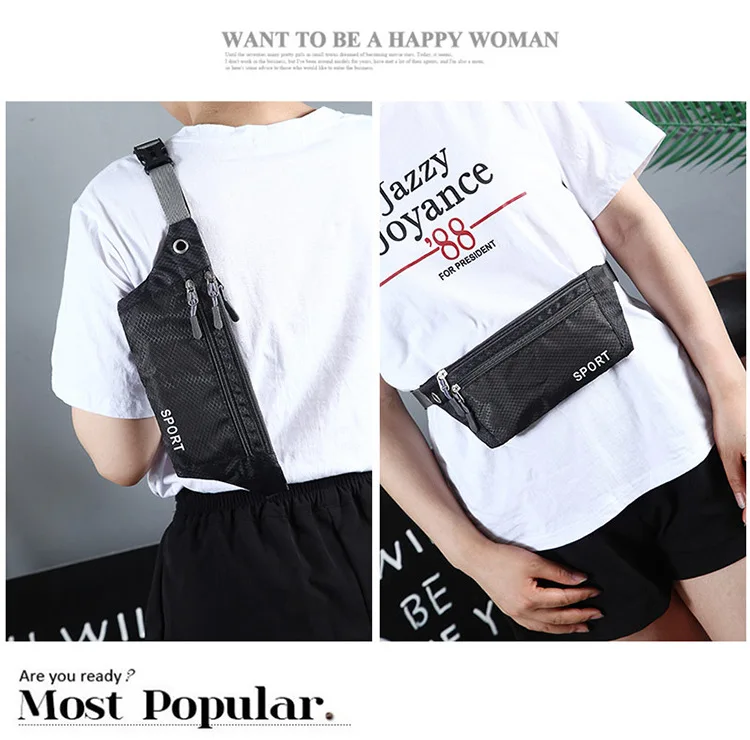 

Ultra-thin multi-functional running waist bag, men's sports outdoor close-fitting invisible waterproof waist bag