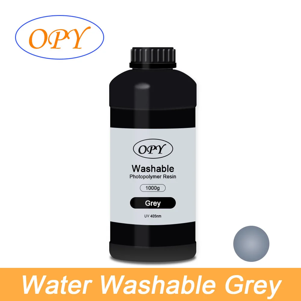 Opy Water Washable Uv Resin 405Nm 1 Kg Liquid Lcd Dlp 3D Printer Photopolymer Material White Grey Low Viscosity Uv-Curing Resin