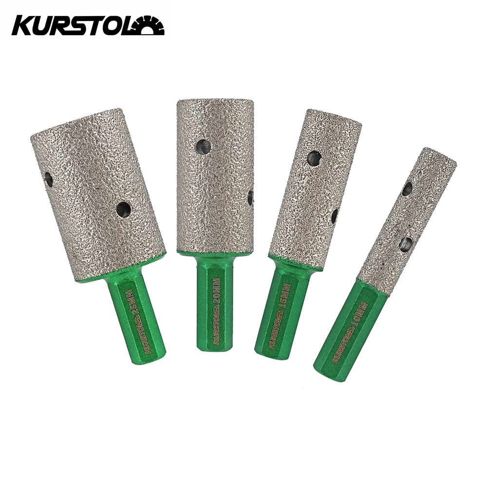 

KURSTOL Diamond Milling Bit 1pc 10/15/20/25mm Hex Shank Granite Ceramic Marble Porcelain Enlarge Hole Milling Diamond Finger Bit