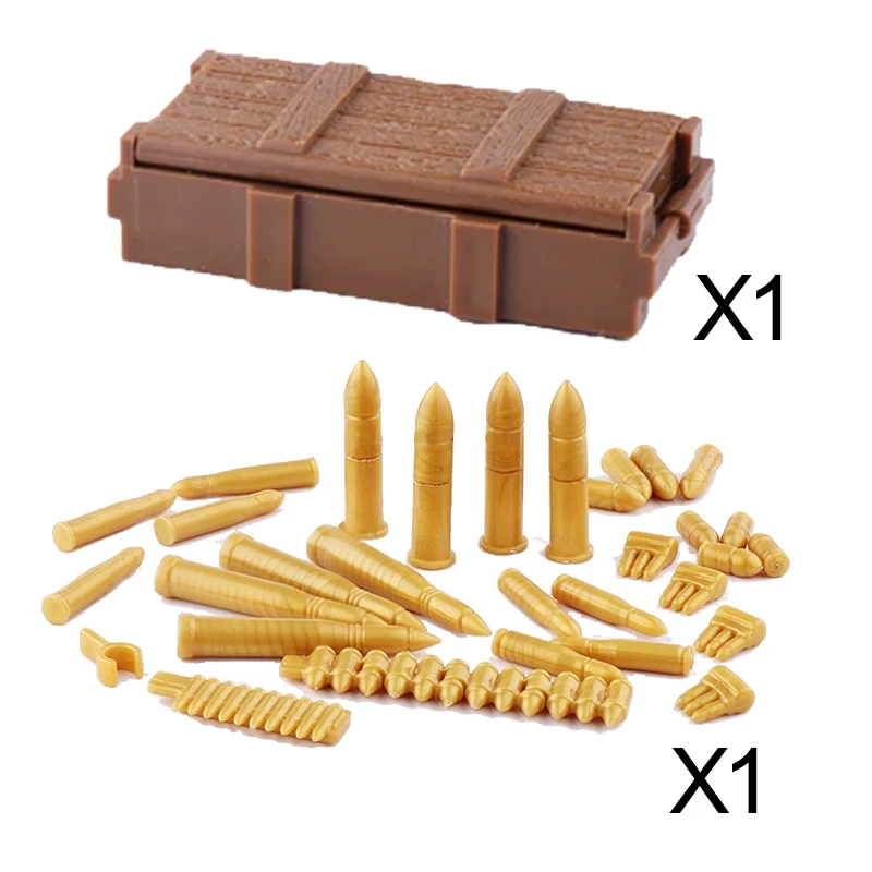 Military MOC Building Block Figure Accessory Weapon Box Kit Bullet Samurai Blade RPG Bazooka Camouflage Mortar Boy Toy Gift K047