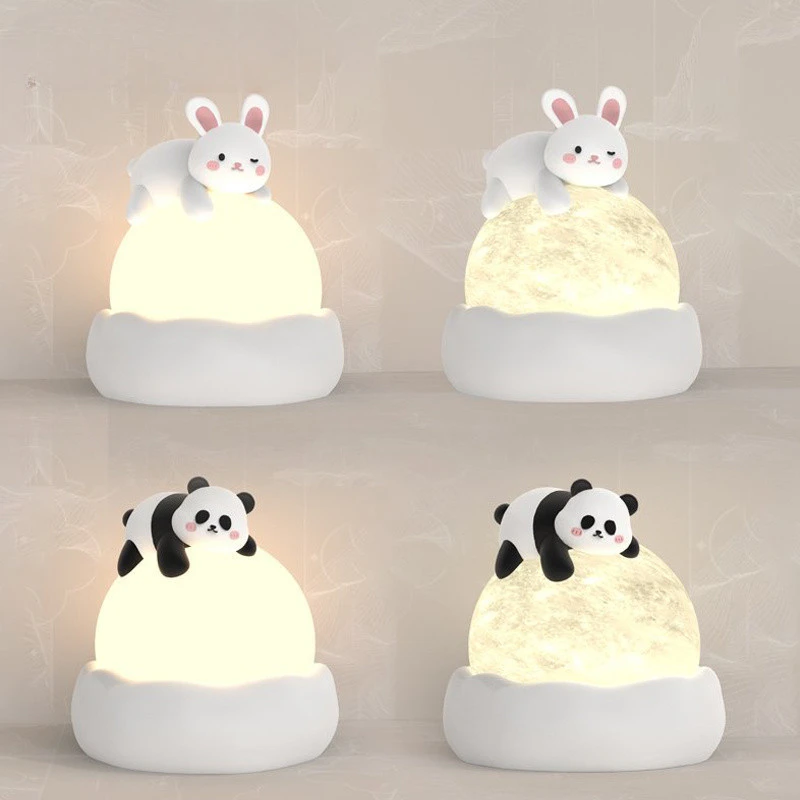 Rabbit Desk Lamp Cream Wind Bedroom Bedside Lamp Children's Room Cute Atmosphere Festival Girls Gift Night Lamp