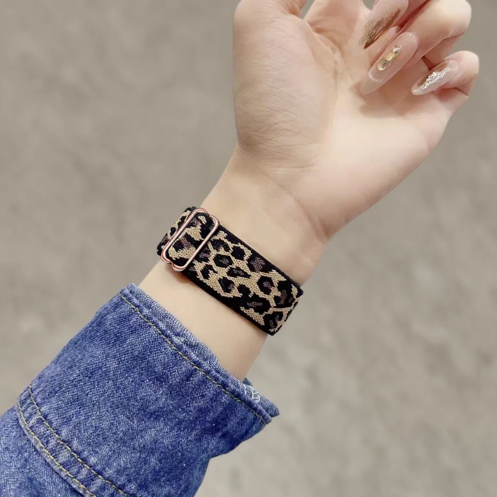 18/20/22mm Leopard Nylon Elast - Accessories For Galaxy Watch 5 评论和价格