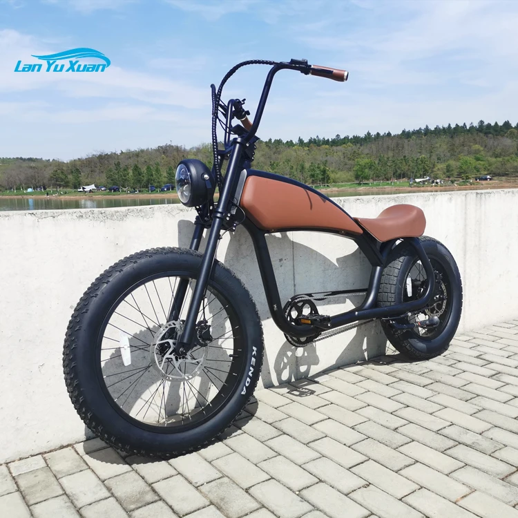 electric vintage bicycle vintage 1000W E Bike 24" Fat Tire Offroad Electric Bicycle Long Range  Beach Snow  Bike Moped for Adult