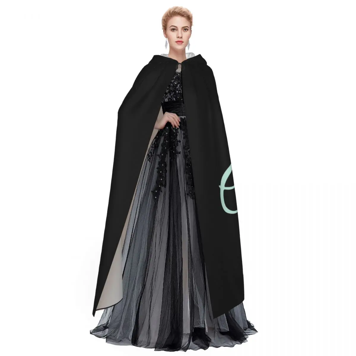 Quilty As Charged Long Hooded Cloak Witch Medieval Costume Cosplay Cape HalloweenVampire Adult Unisex