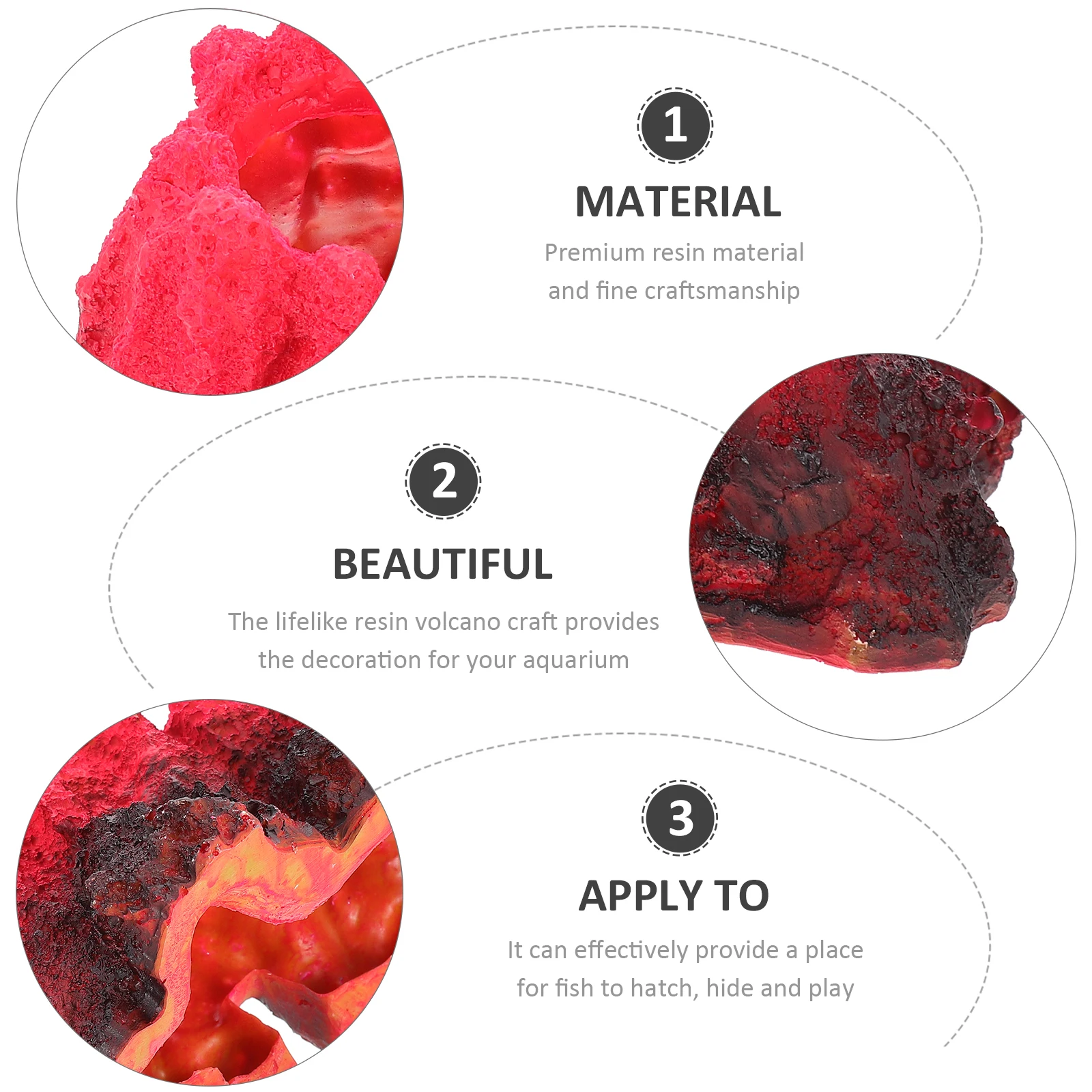 

Artificial Volcano Decor Realistic Resin Aquarium Decoration Lifelike Fish Tank Ornament Safe for Fish Long Lasting Premium