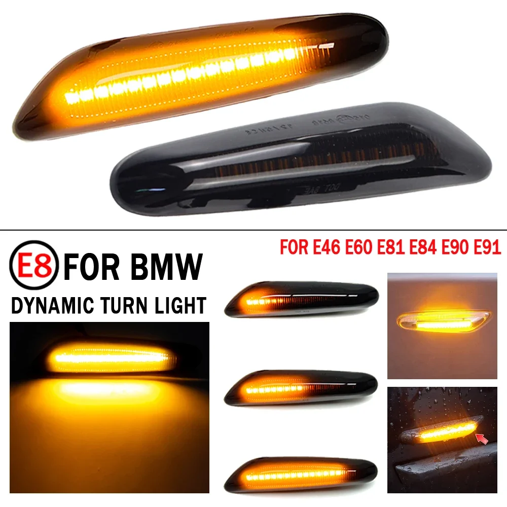 Flasher Dynamic Blinker Indicator LED Turn Signal Light Side Marker Sequential Lamp For BMW E90 E91 E92 E93 E60 E87 E82 E46