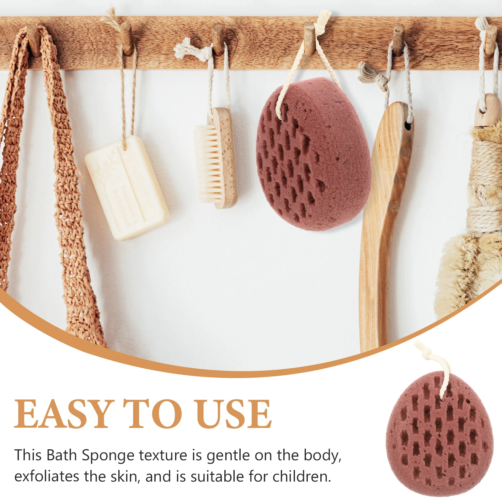 Bath Ball Circular Motion Sponge Take Coffee Color Body Used Exfoliating Dacron Scrubber