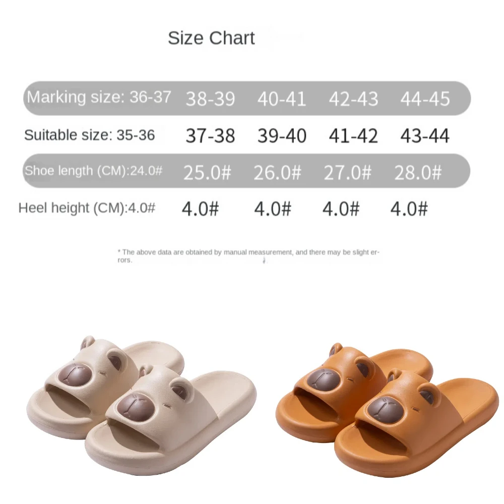Милые мягкие тапочки с капибарой, домашние сандалии из ЭВА на толстой подошве, утолщенные тапочки с героями мультфильмов на толстой подошве, пара
