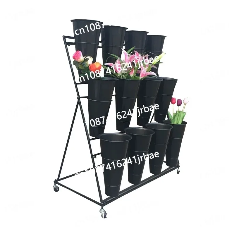 3 Tier Outdoor Indoor Stand Modern Plant Shelf W/ 12* Flower Bucket New