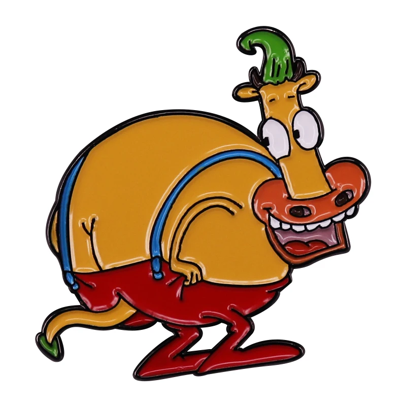 

Cartoon Male Bovine Heffer Enamel Pin Rocccko Modern Life Badge Backpack Decoration Jewelry