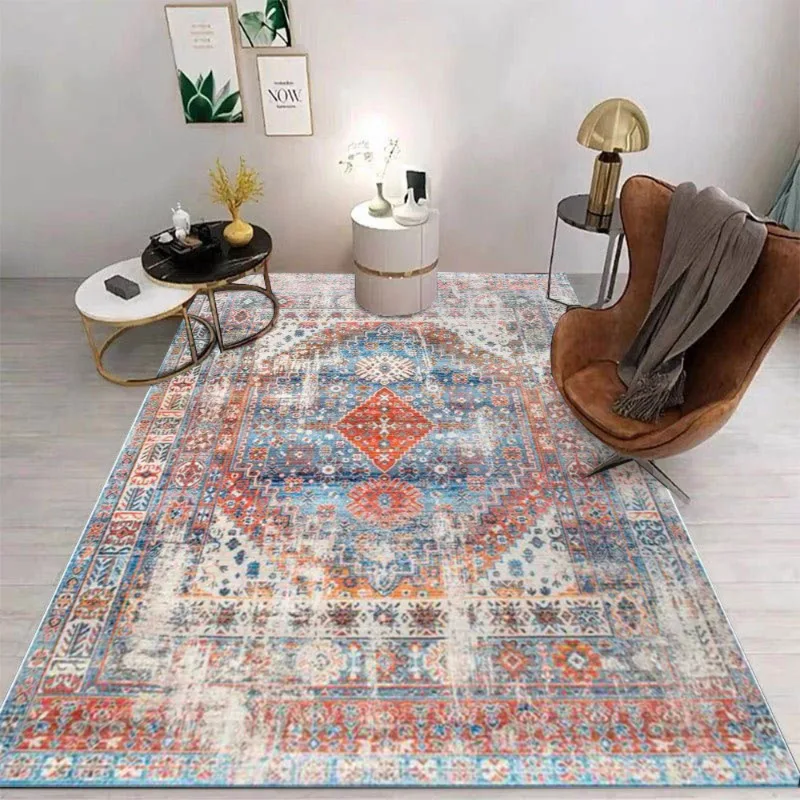 Retro Classic Bohemian Style Carpet Living Room Sofa Bedroom Study Kitchen Entrance Rugs Non-slip Light Luxury Home Decor Mats