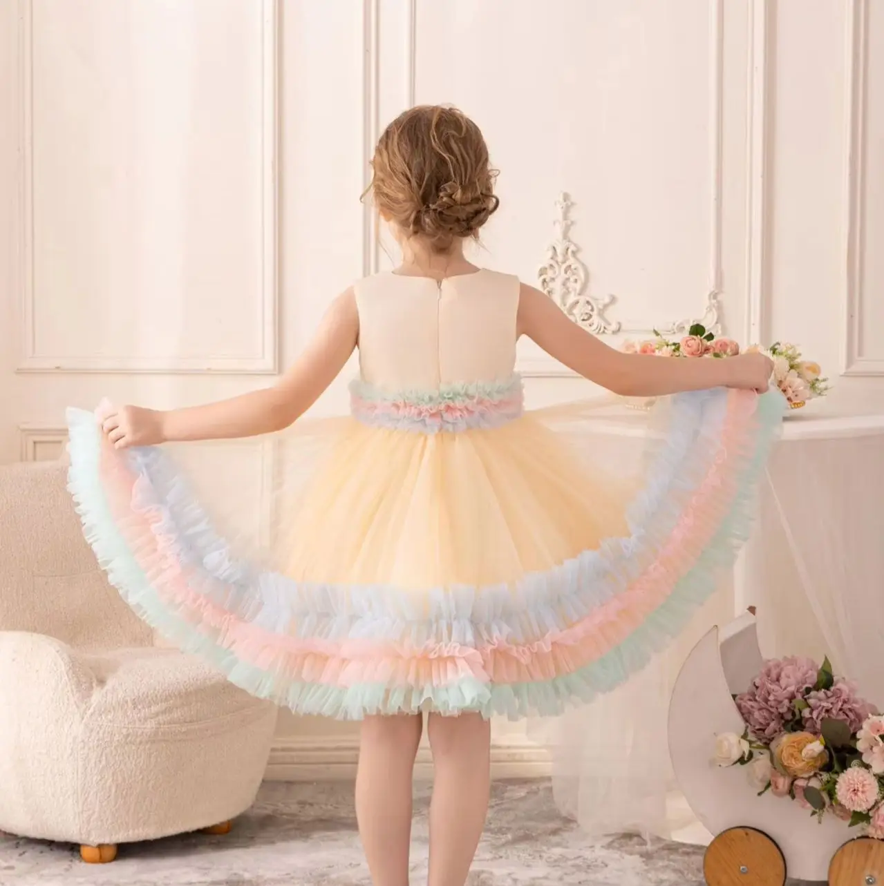 New Girls' Summer Dress Tutu Kids Girl Clothes Child Holiday Dresses 4-8 Years