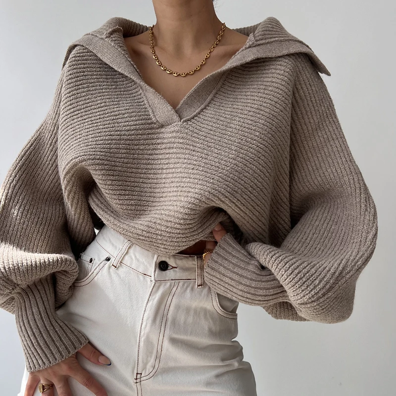 Women Sweater 2024 Fashion Loose Thick Knitting Sweaters Jumper Long Sleeve Knitwear Autumn Winter Female Pullover Tops