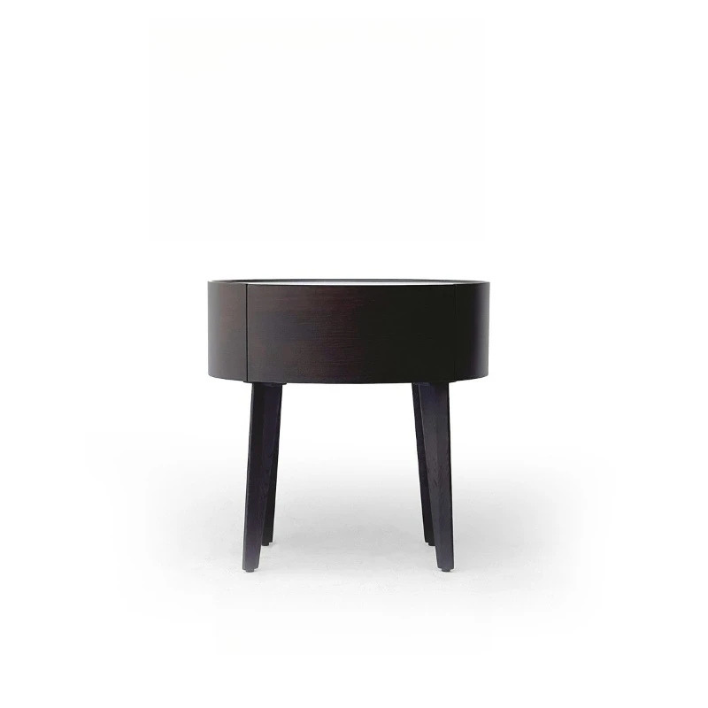 

Minimalist premium slate new bedside table smoked wood color premium light luxury