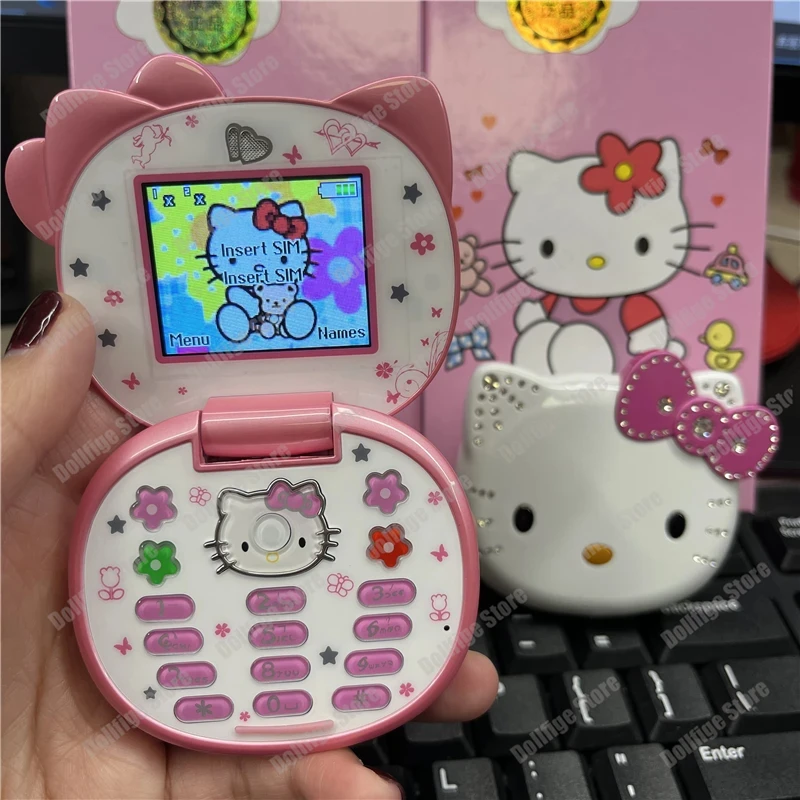 

Hello Kitty Taiml K688 i168 Sanrio Kawaii Mini Phone Cartoon Cute Figure Mobile Phone Birthday Girls Kids Toys For Children Gift