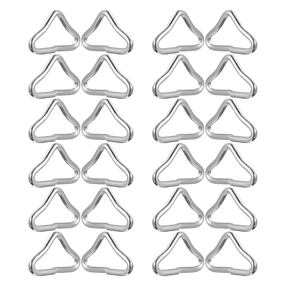 Trampoline Triangle Rings 24 Pack Galvanized Steel Replacement Parts for Jumping Mat Repair and Stability