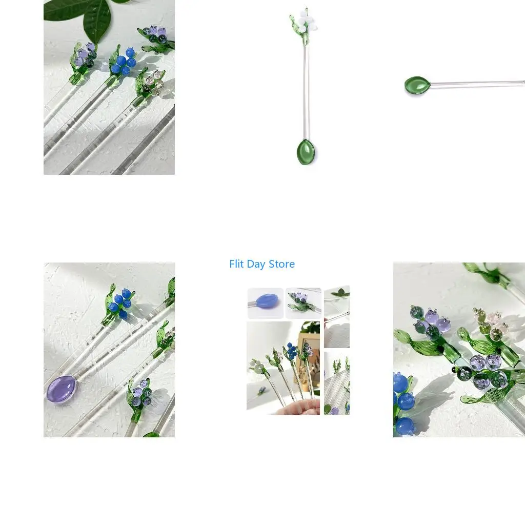 F92C Dessert Spoon Bells Orchids Flower Cake Spoon Mini Stirring Spoons Tableware Collection Coffee Mixing Spoon
