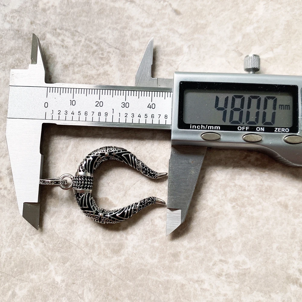 Pendant Dragon Horn Black Fashion Jewelry Europe Vintage 925 Sterling Silver Accessories Gift For Woman & Men