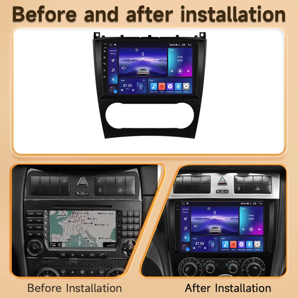 Android 17 For Mercedes Benz C-Class C Class W203 W209 C180 C200 CL203 C209 A209 2004 - 2011 Car Radio Multimedia Player Stereo