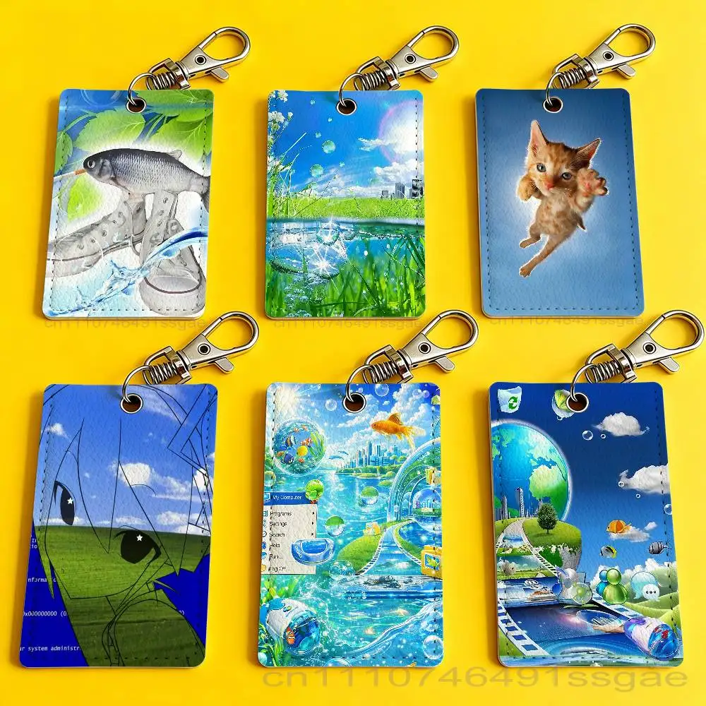 

F-Frutiger A-Aero Art Badge Holder Keychain For Bank Business Work Card Holder Student Card Protective Case Bus Card