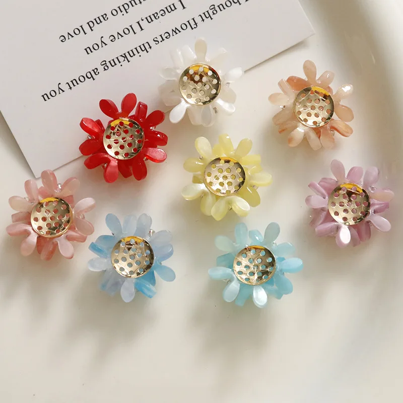 2pcs Sweet and Gentle Wind Lucky Clover Flower Cluster DIY Jewelry Accessories Beautiful Girl Earrings Earrings Material charms